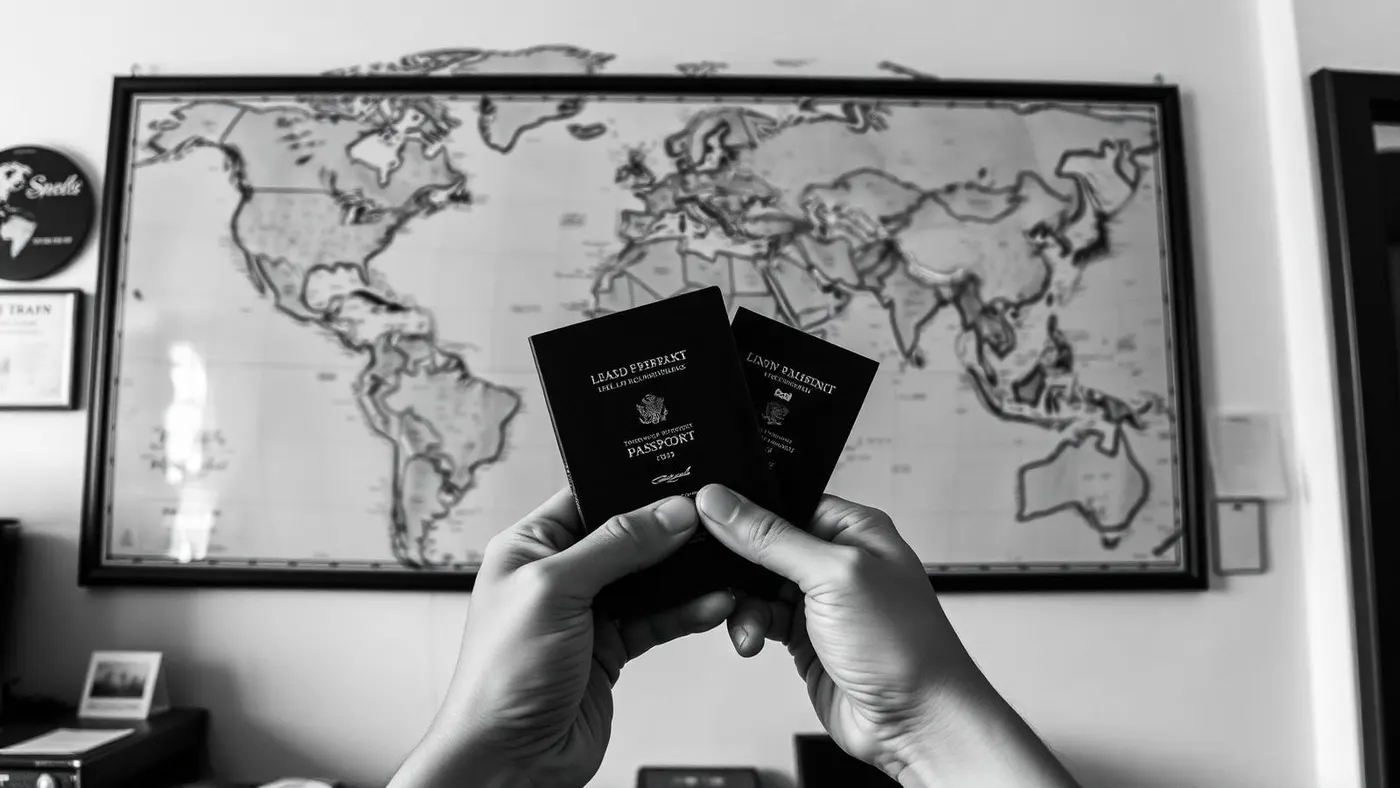 Agência de turismo planejando roteiros — passaportes e mapa-múndi